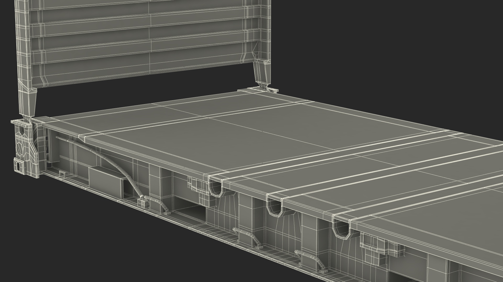 3D Flat Rack Container with Collapsible Ends