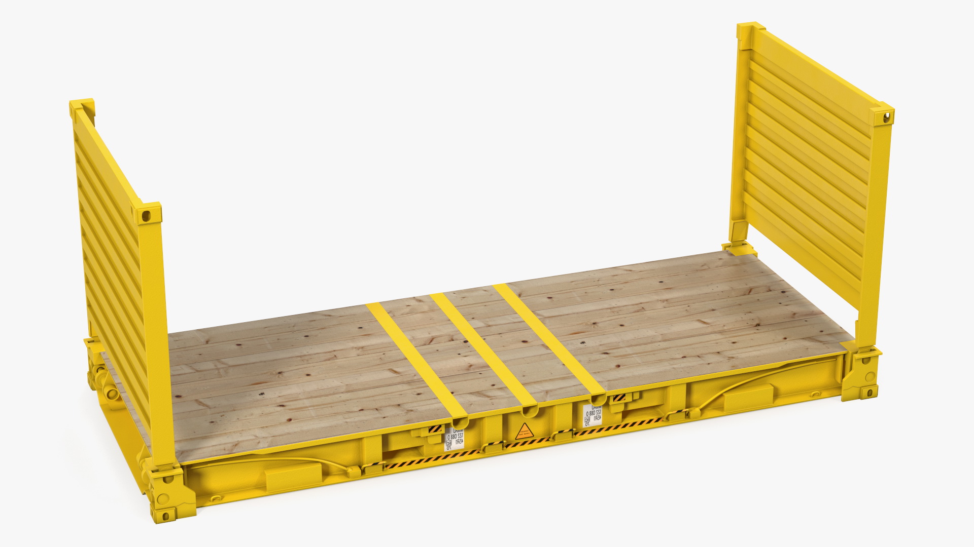 3D Flat Rack Container with Collapsible Ends