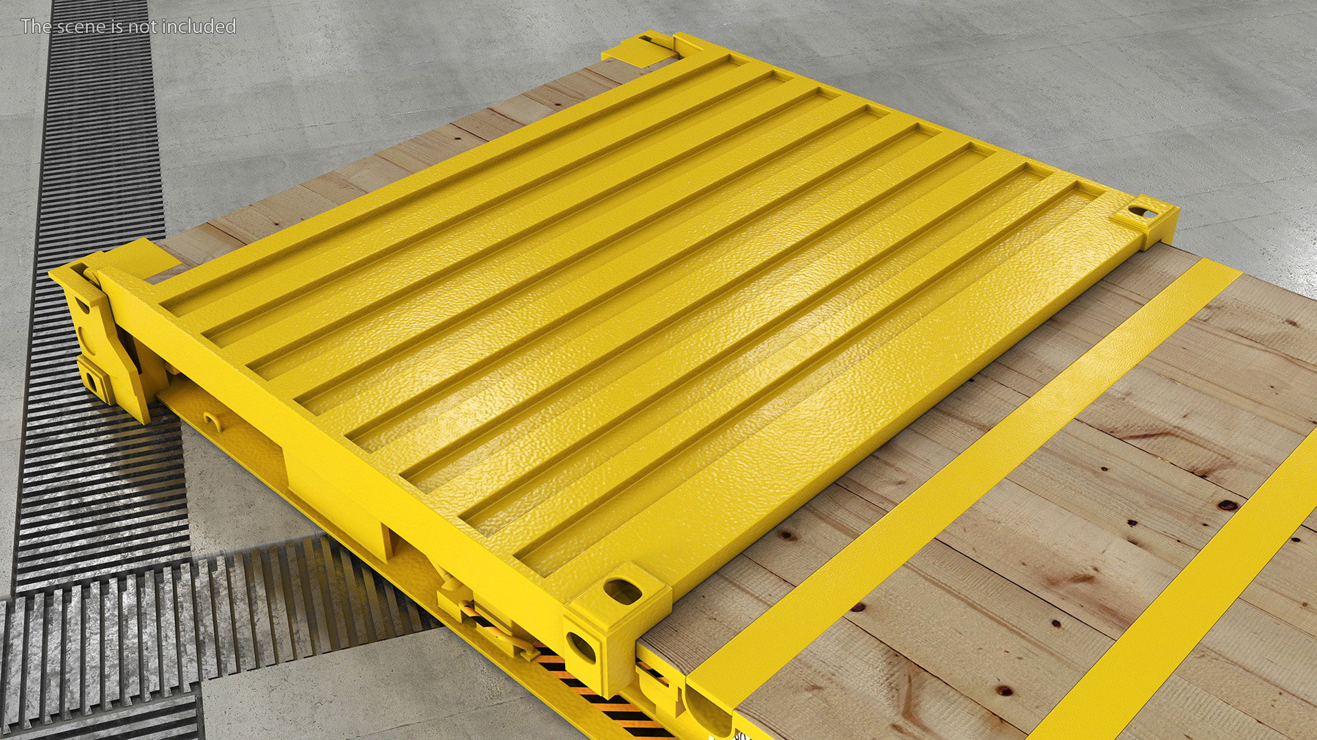 3D Flat Rack Container with Collapsible Ends