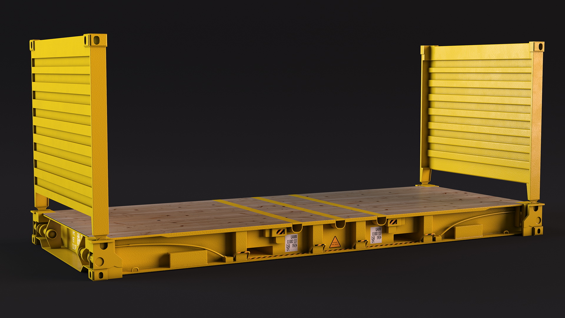 3D Flat Rack Container with Collapsible Ends