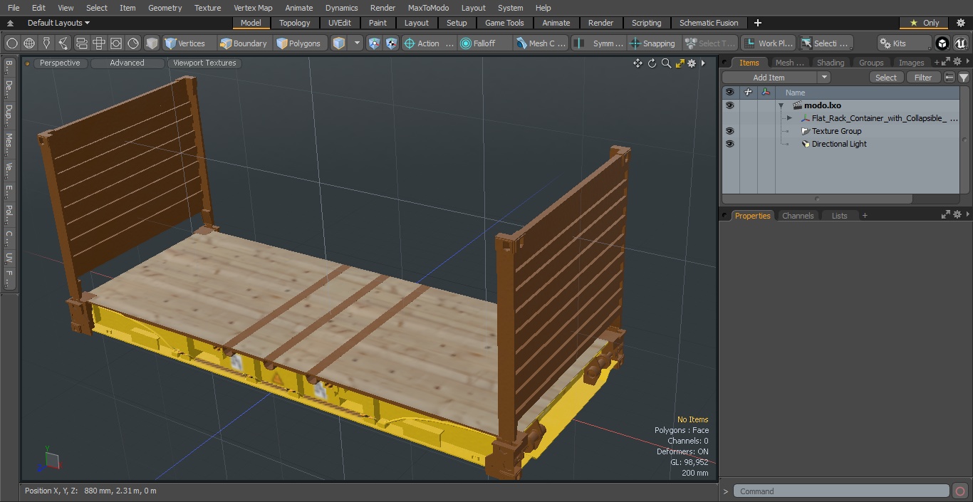 3D Flat Rack Container with Collapsible Ends