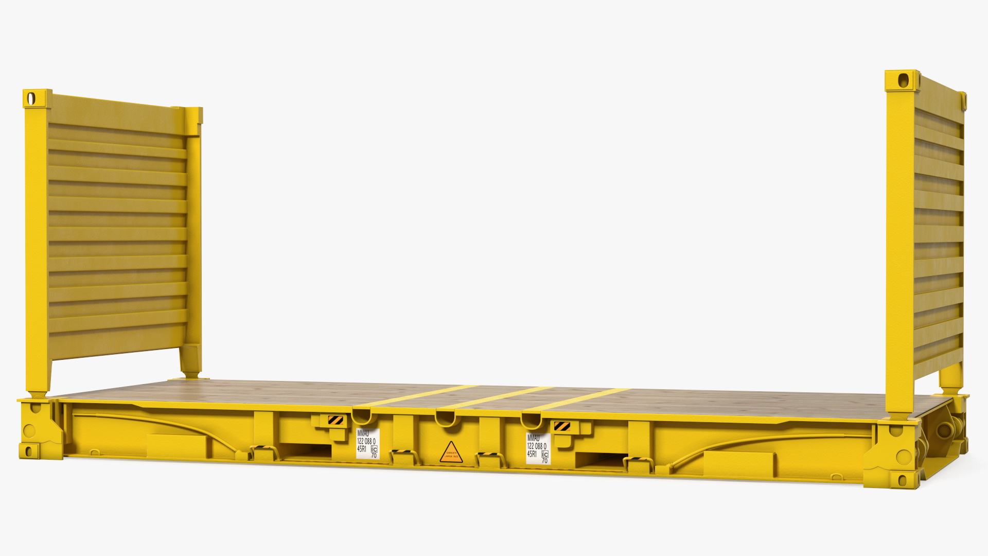 3D Flat Rack Container with Collapsible Ends