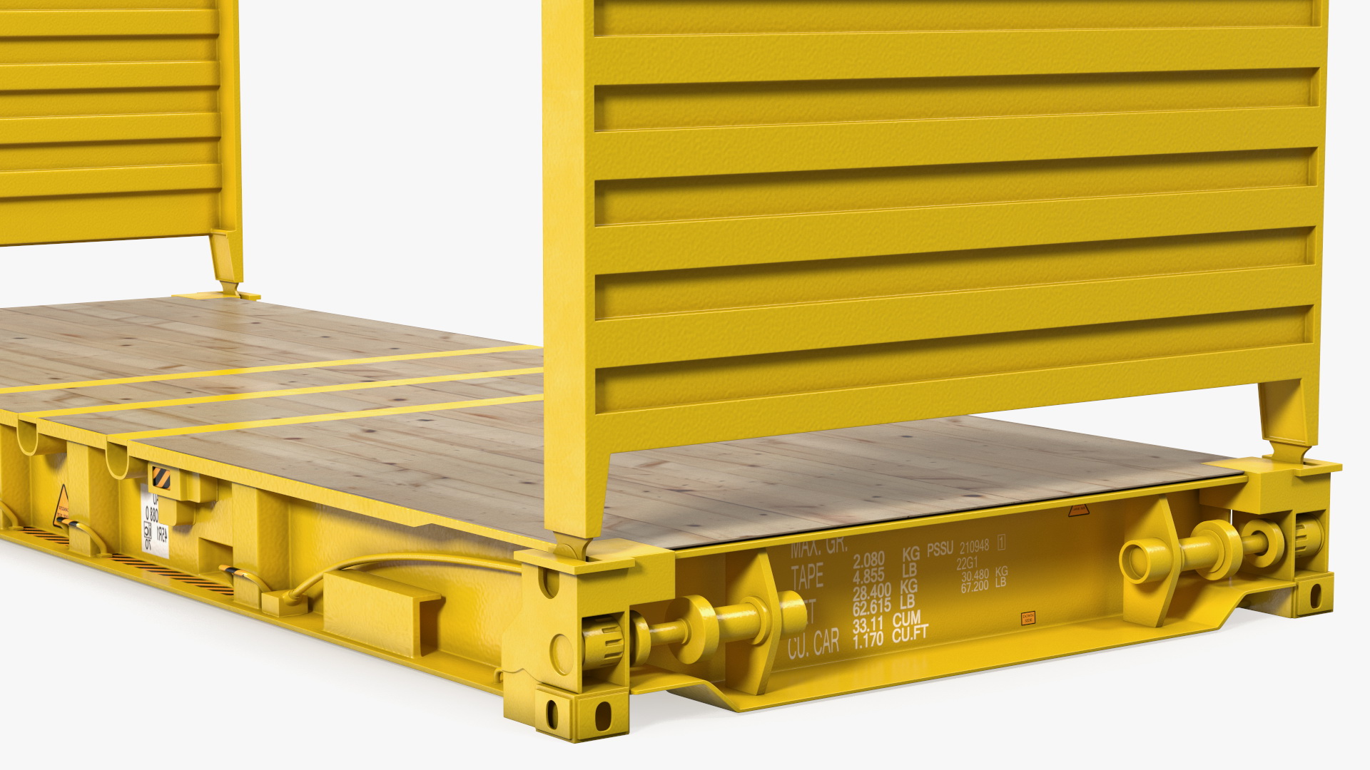 3D Flat Rack Container with Collapsible Ends