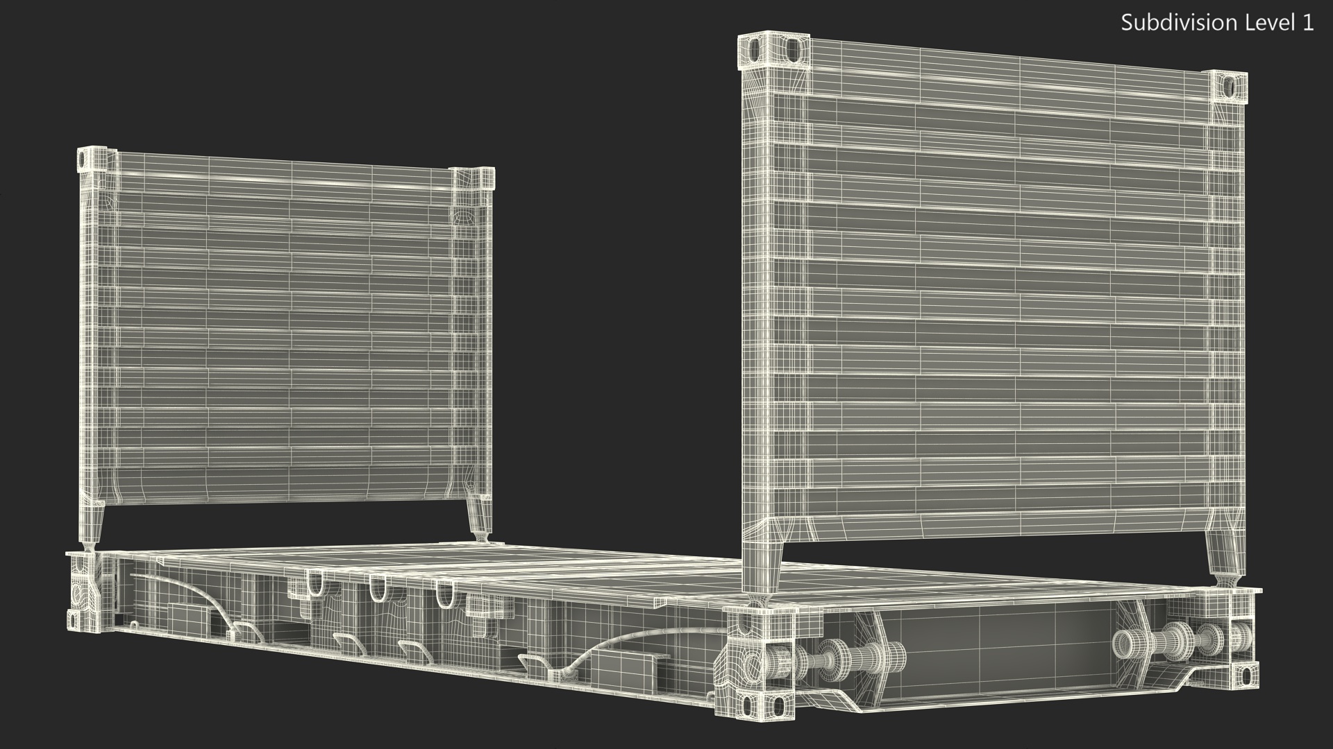 3D Flat Rack Container with Collapsible Ends