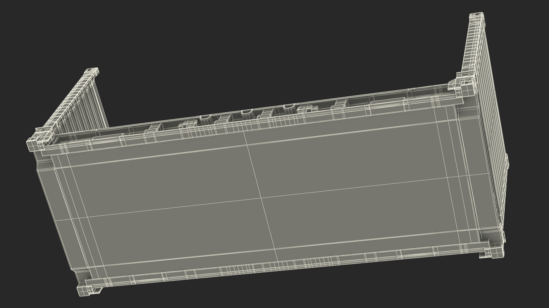 3D Flat Rack Container with Collapsible Ends