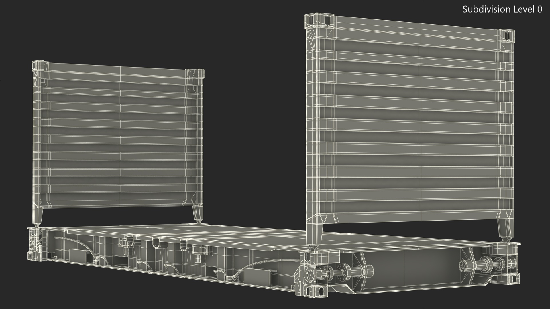 3D Flat Rack Container with Collapsible Ends