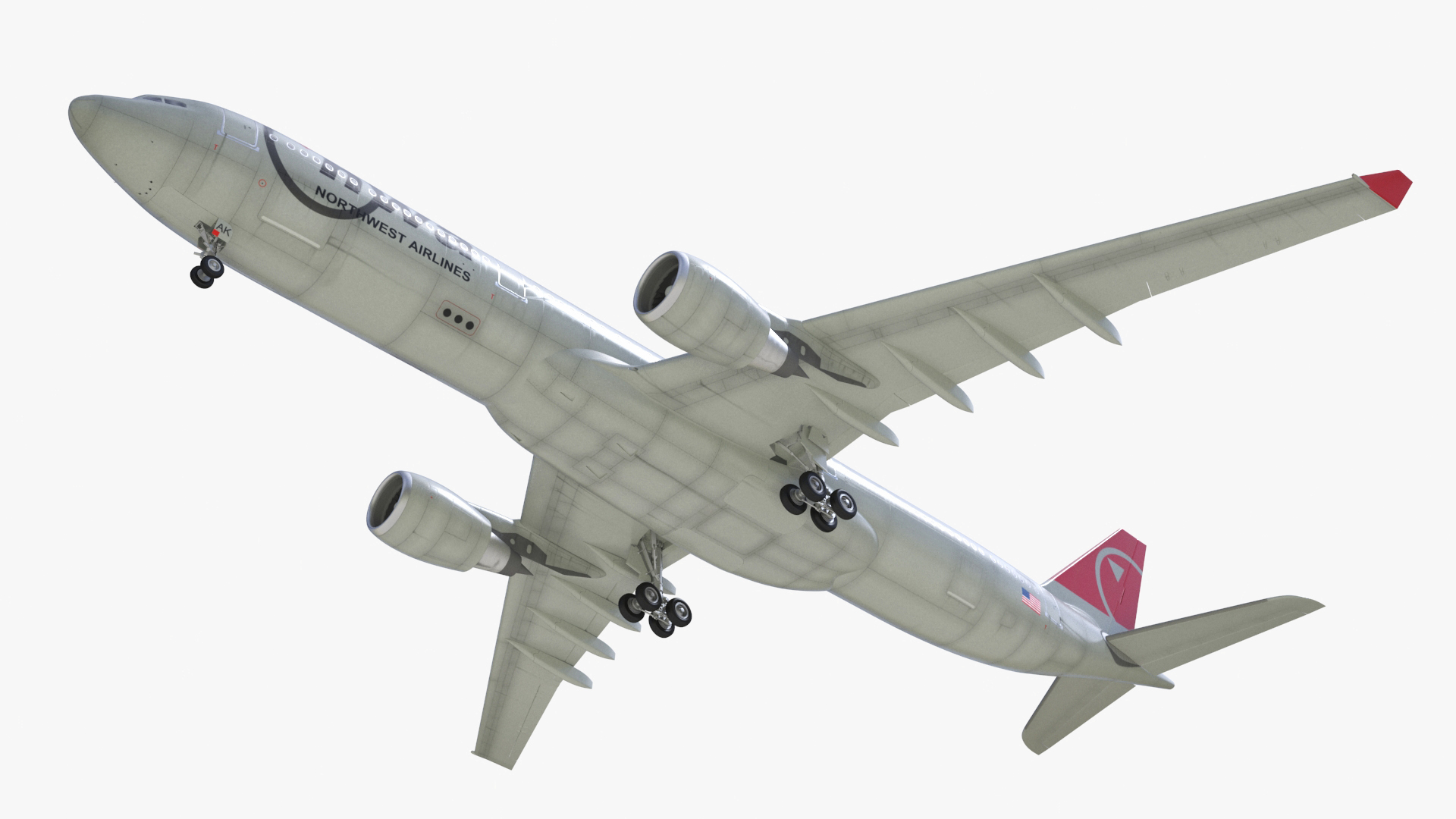 Airbus A330-200 Northwest Airlines 3D model