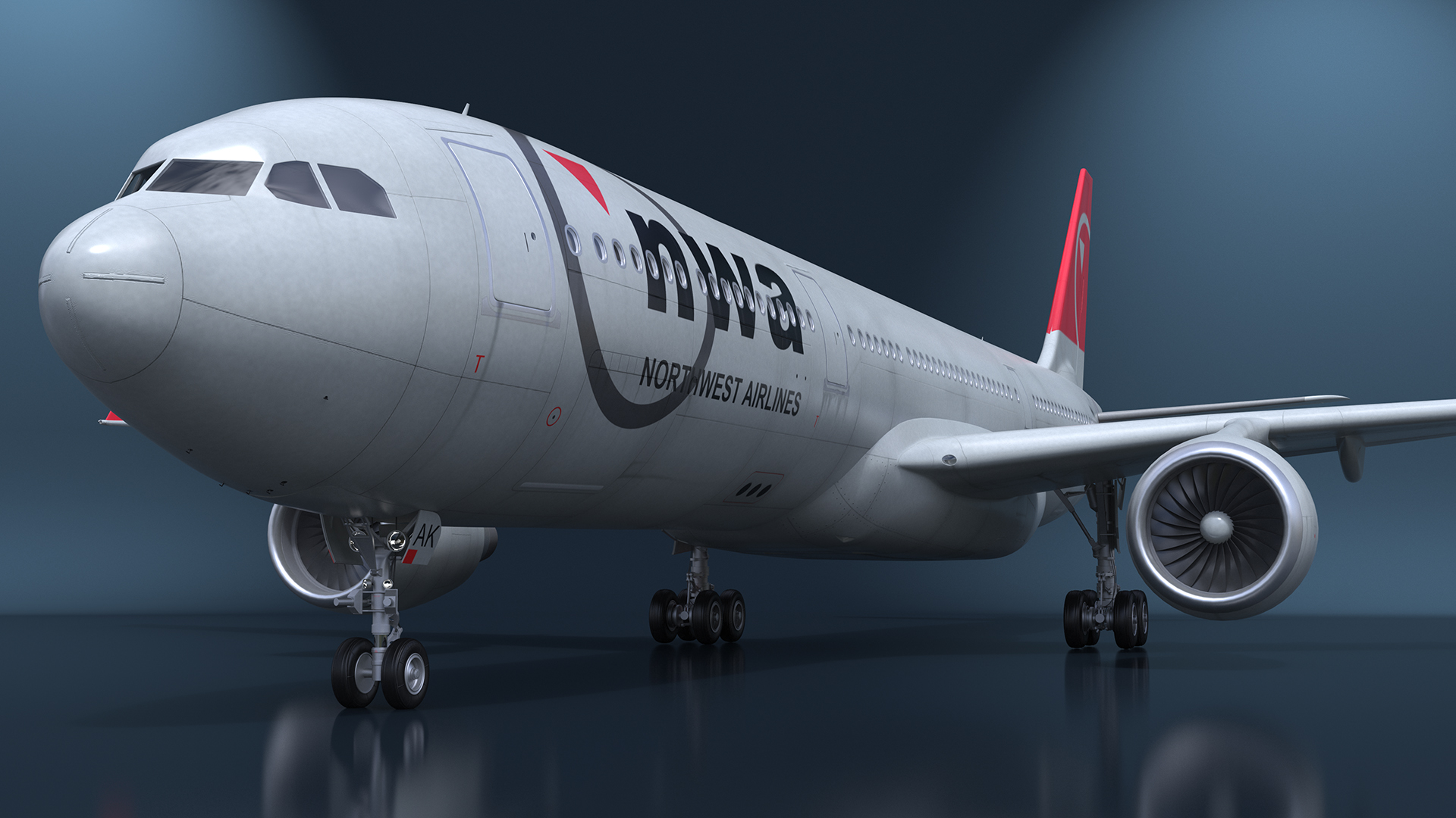 Airbus A330-200 Northwest Airlines 3D model