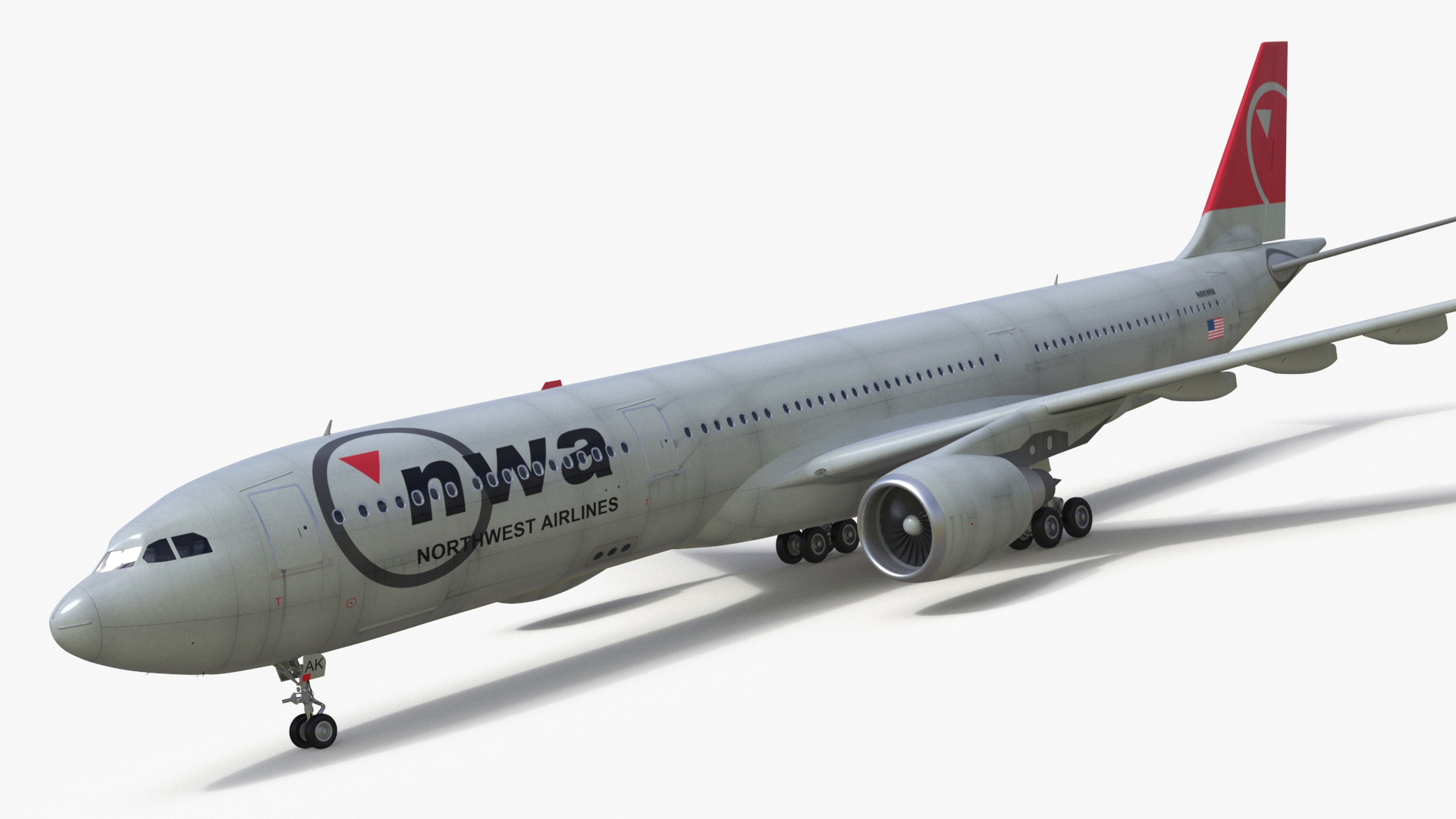 Airbus A330-200 Northwest Airlines 3D model