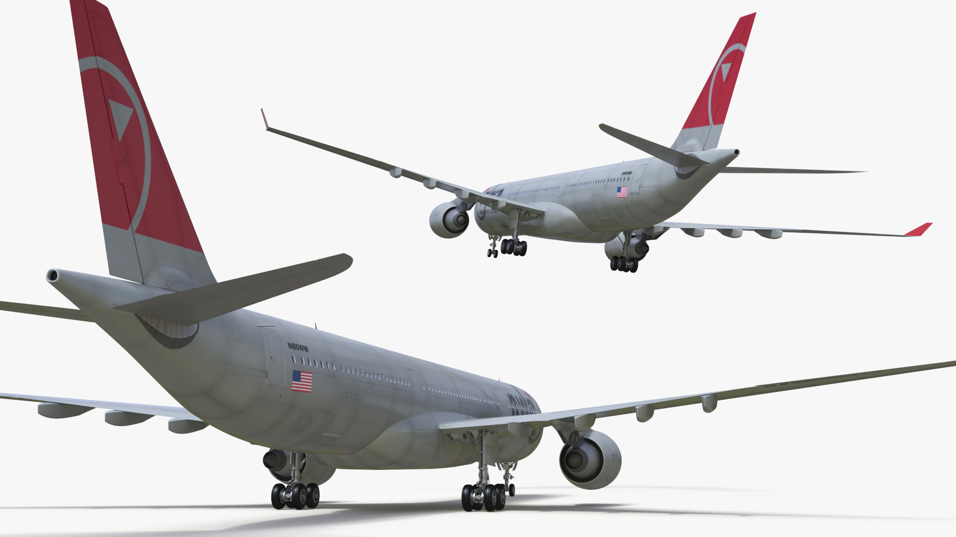 Airbus A330-200 Northwest Airlines 3D model