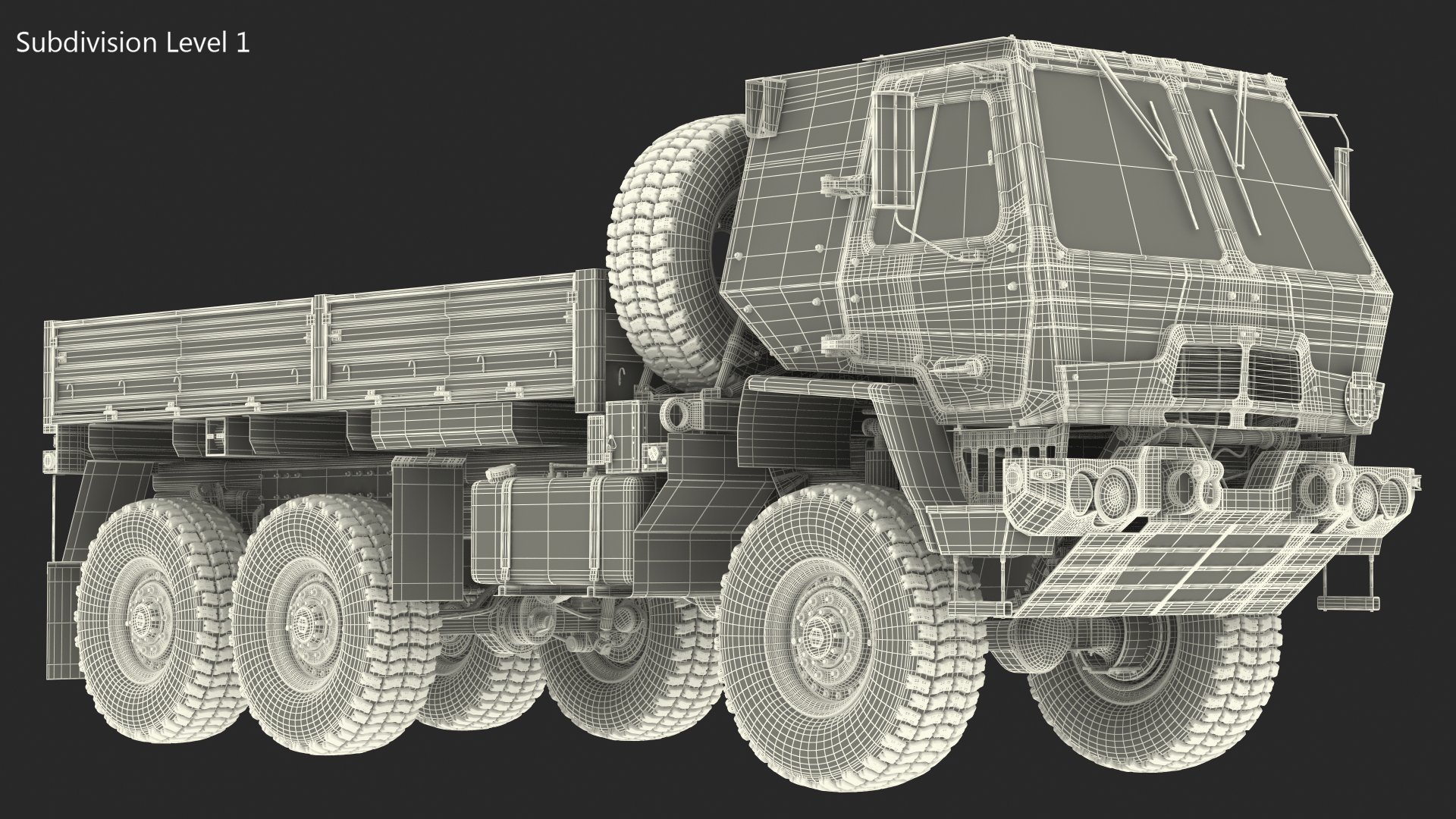 Oshkosh FMTV Camouflage Cargo Truck 6x6 3D model