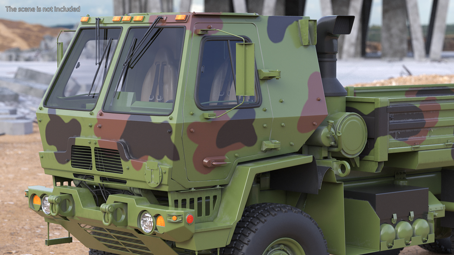 Oshkosh FMTV Camouflage Cargo Truck 6x6 3D model