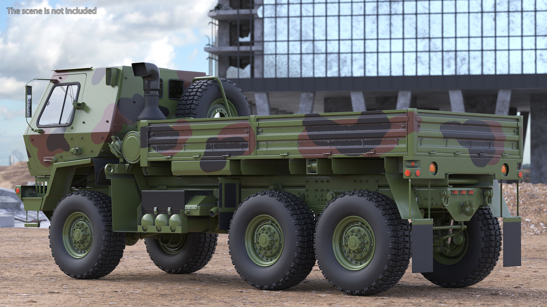 Oshkosh FMTV Camouflage Cargo Truck 6x6 3D model