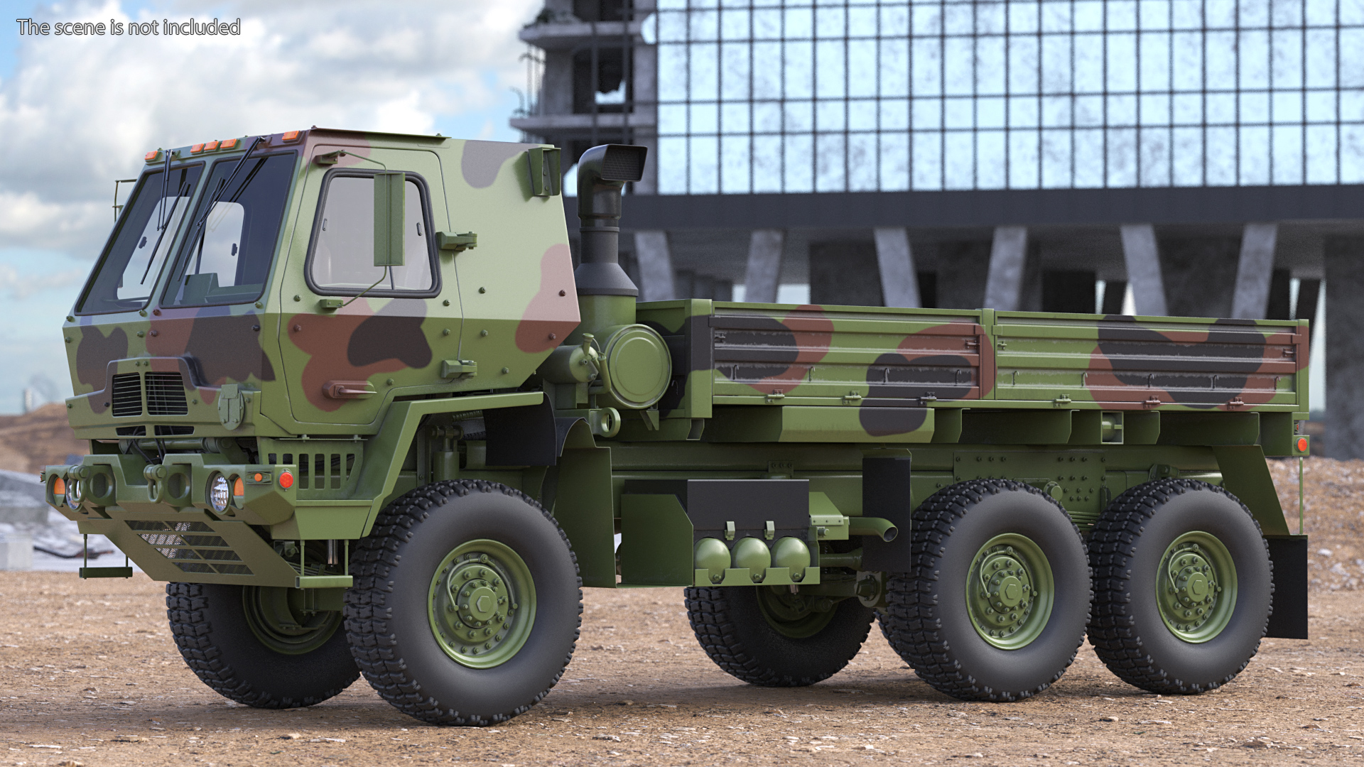 Oshkosh FMTV Camouflage Cargo Truck 6x6 3D model