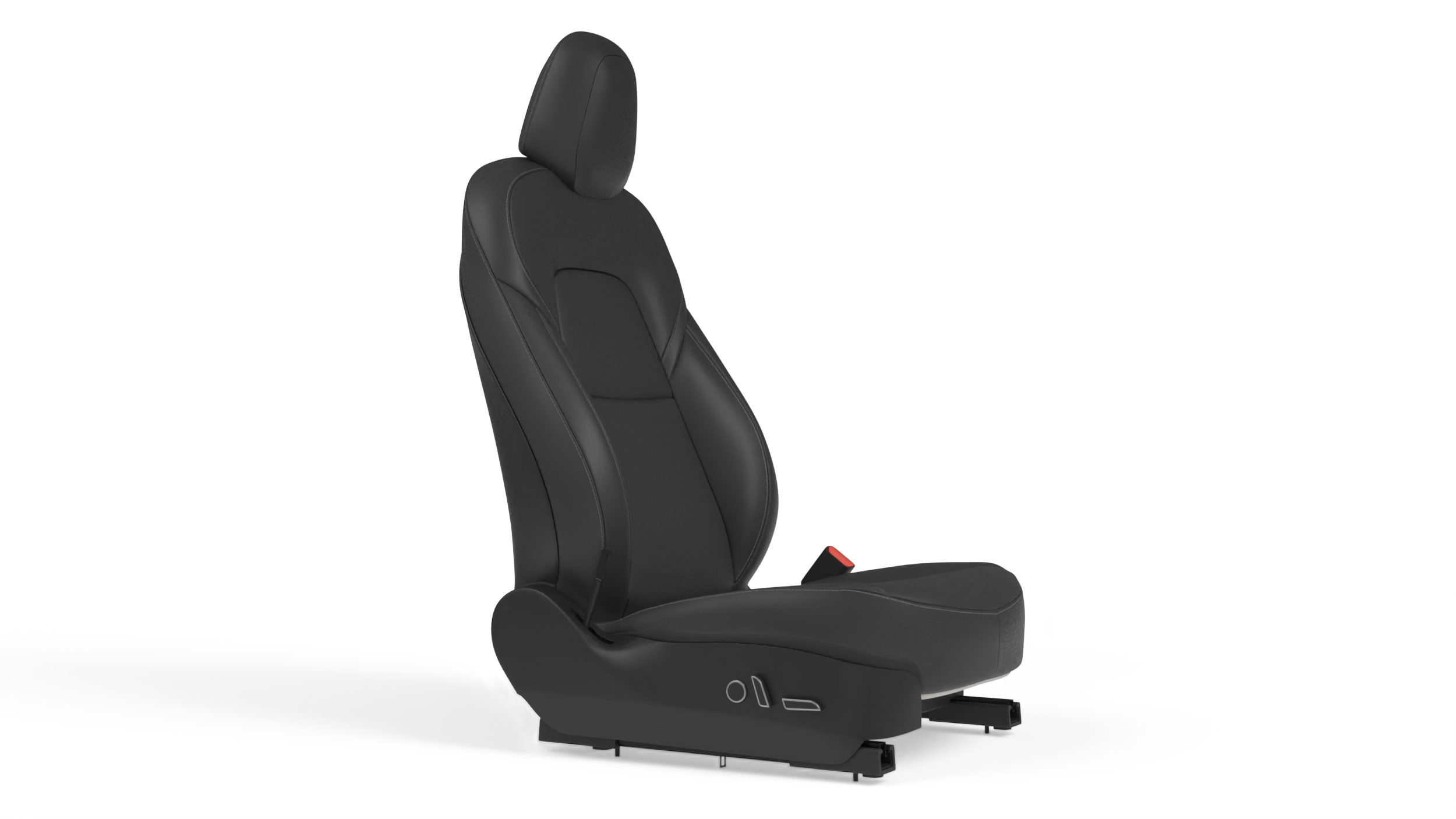 3D Tesla Model 3 Right Seat Black Leather model