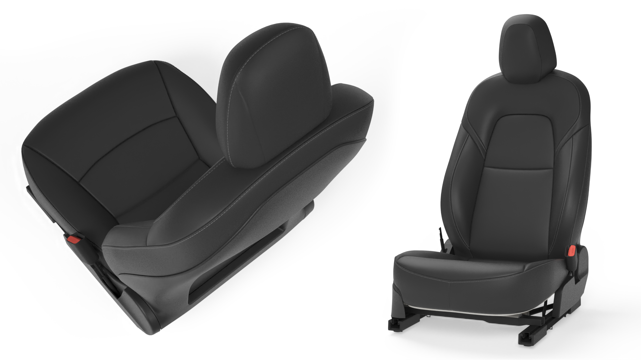 3D Tesla Model 3 Right Seat Black Leather model