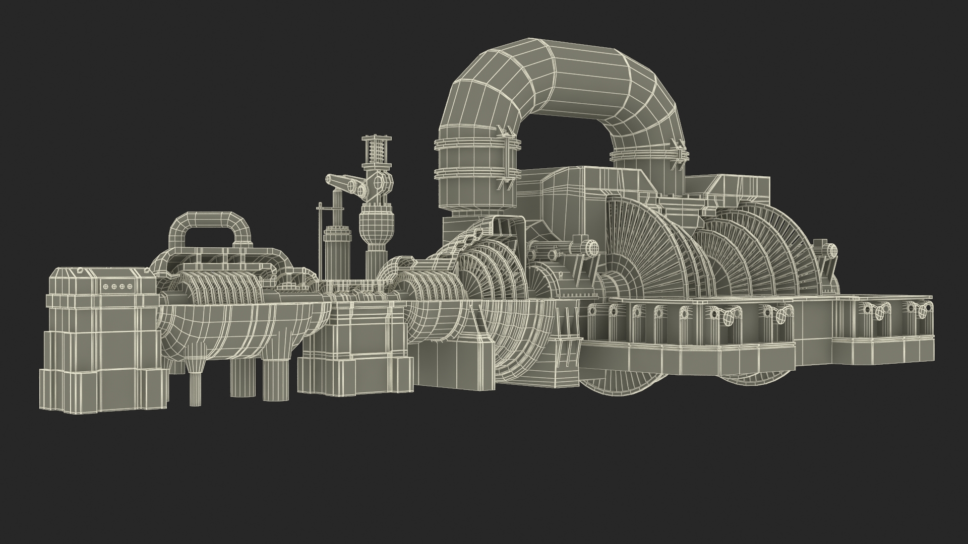 3D Steam Turbine Cutaway