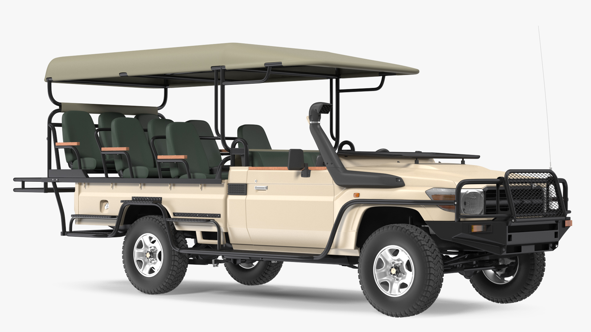 3D model Safari Open Sided 4x4 Vehicle Beige