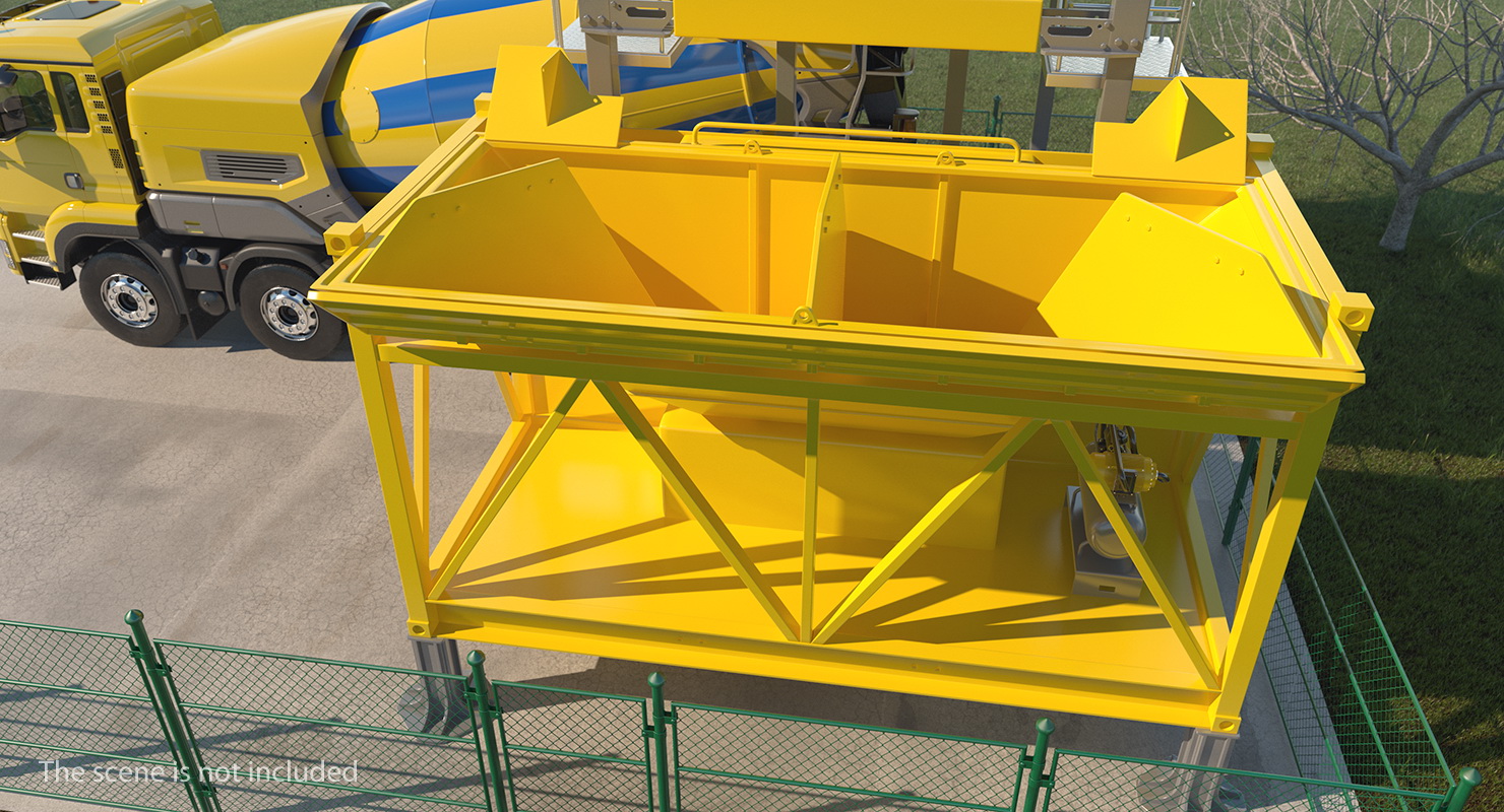 Mobile Mixing Plant with Concrete Mixer 3D model