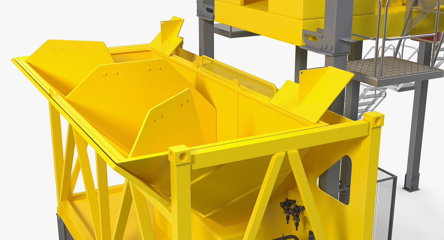 Mobile Mixing Plant with Concrete Mixer 3D model