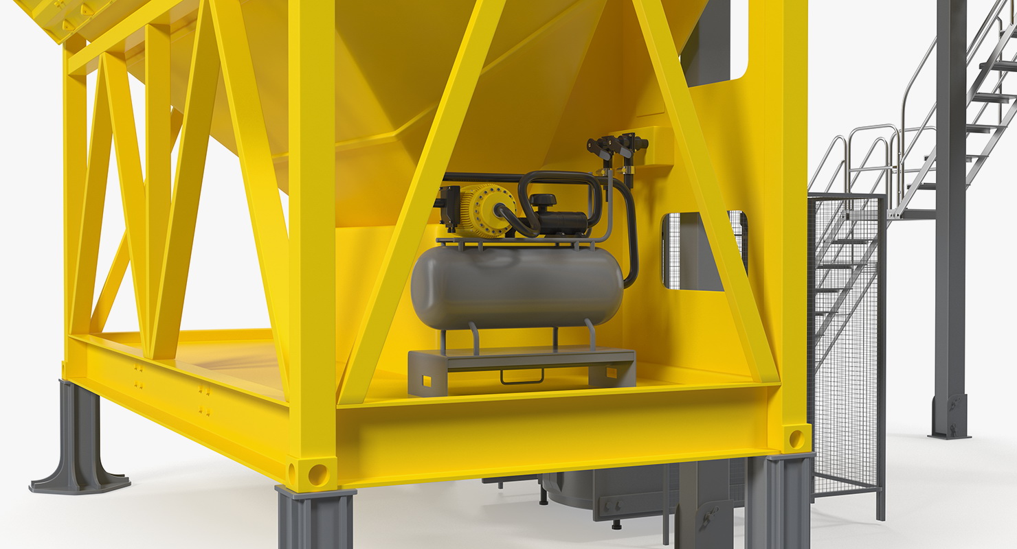 Mobile Mixing Plant with Concrete Mixer 3D model