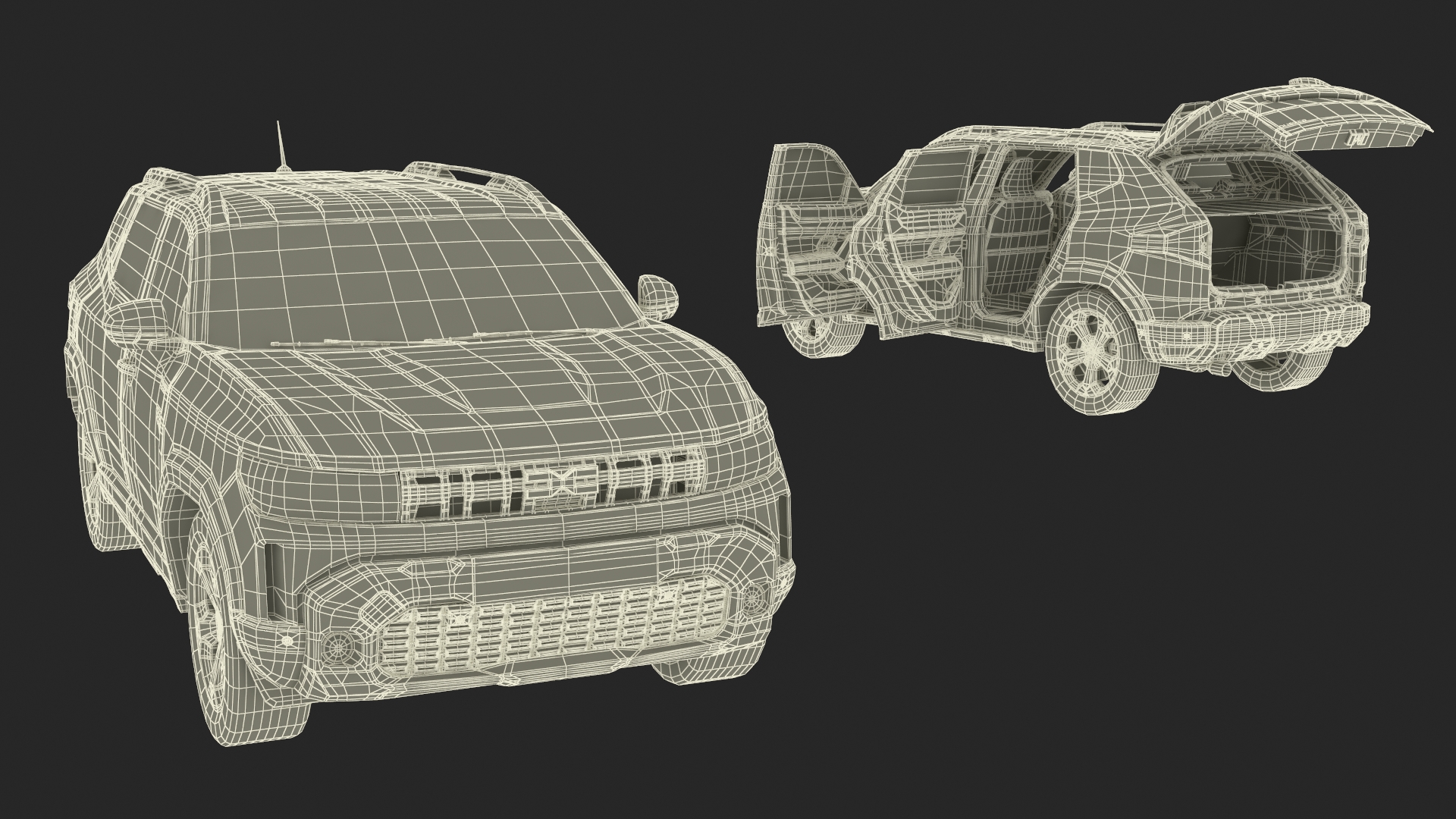 3D Dacia Duster 2024 Crossover Simplified Gray model