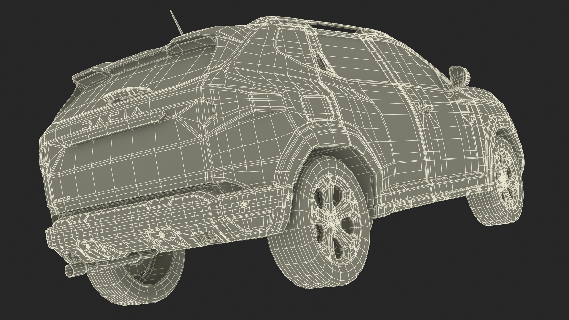 3D Dacia Duster 2024 Crossover Simplified Gray model