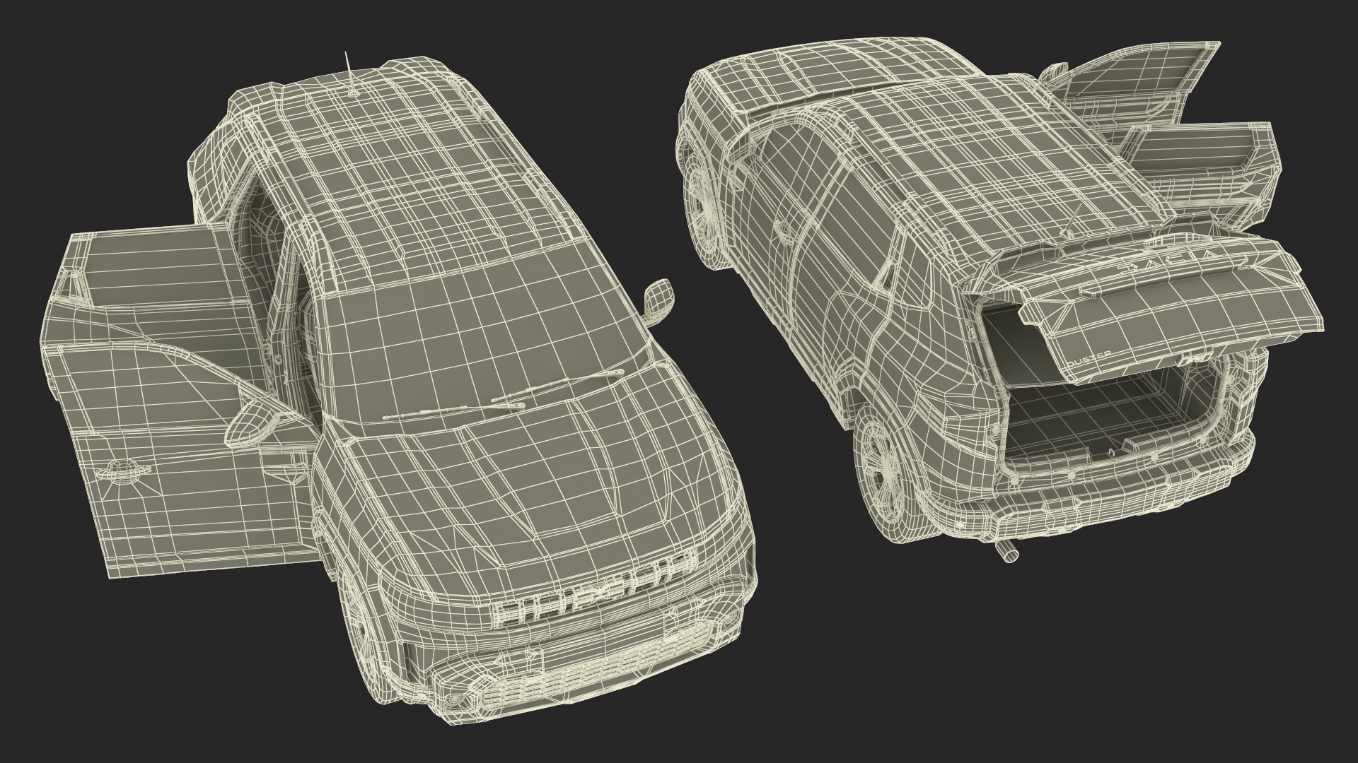 3D Dacia Duster 2024 Crossover Simplified Gray model