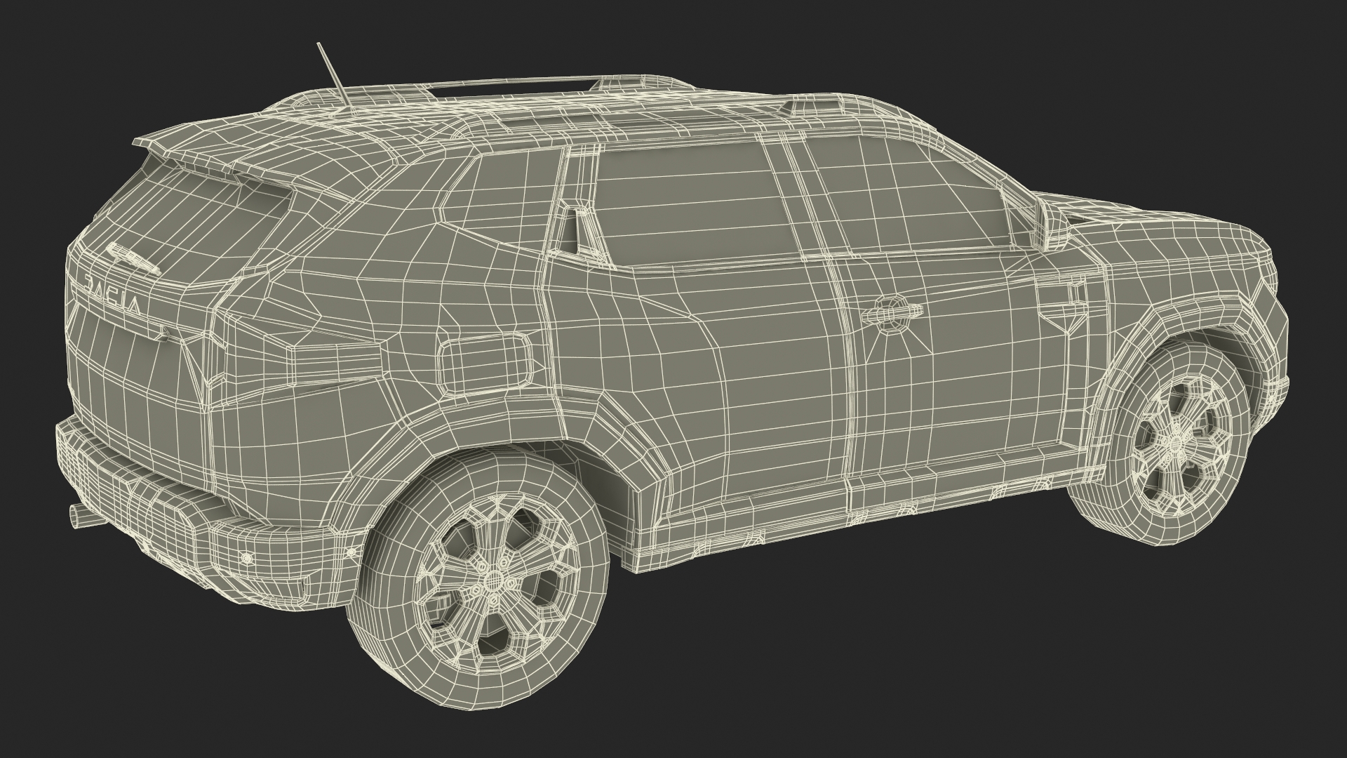 3D Dacia Duster 2024 Crossover Simplified Gray model