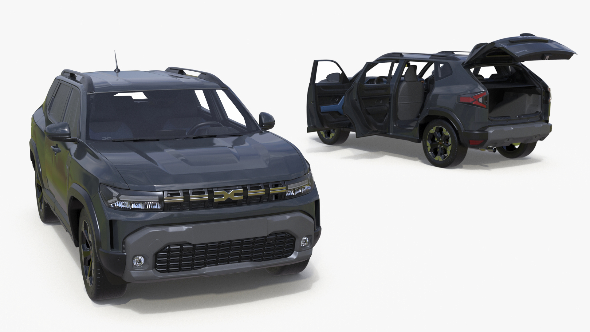 3D Dacia Duster 2024 Crossover Simplified Gray model