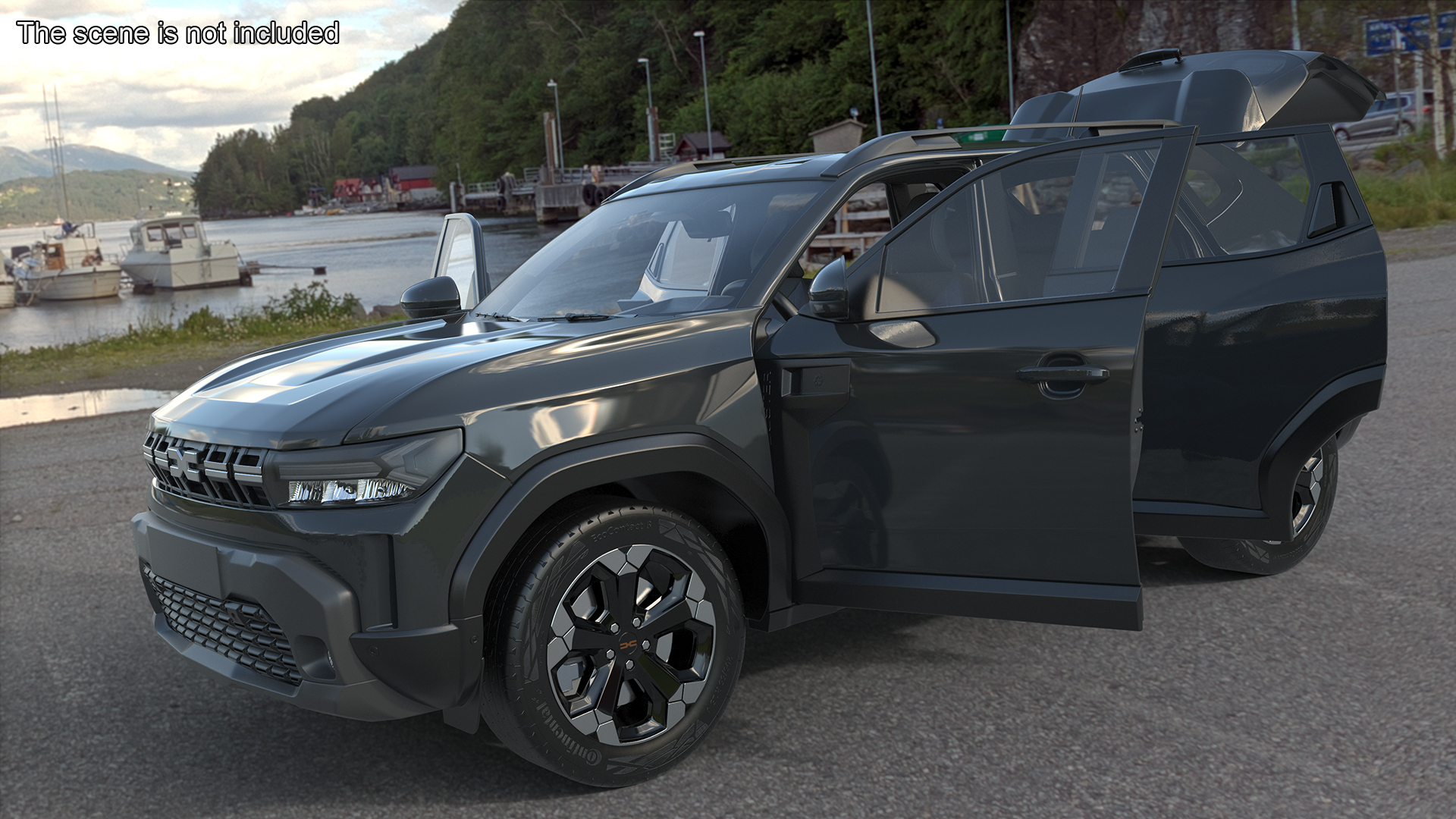 3D Dacia Duster 2024 Crossover Simplified Gray model