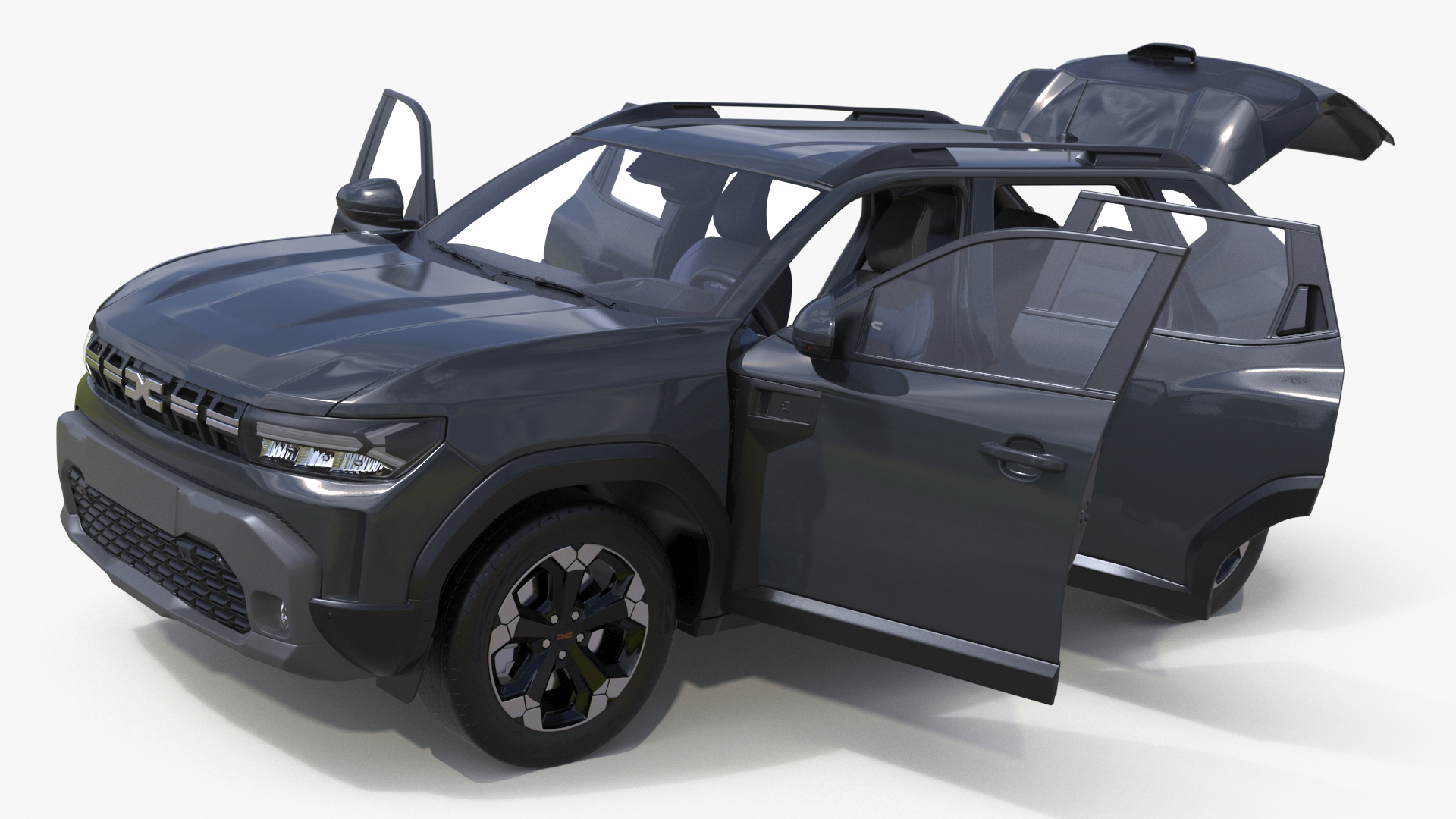 3D Dacia Duster 2024 Crossover Simplified Gray model