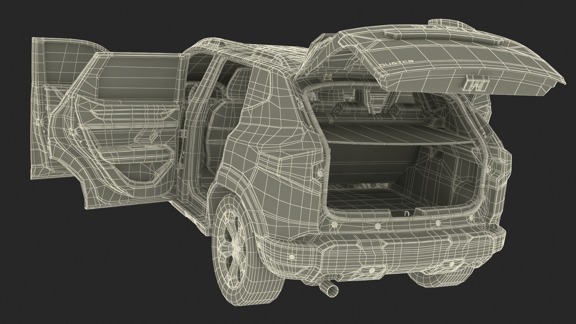 3D Dacia Duster 2024 Crossover Simplified Gray model