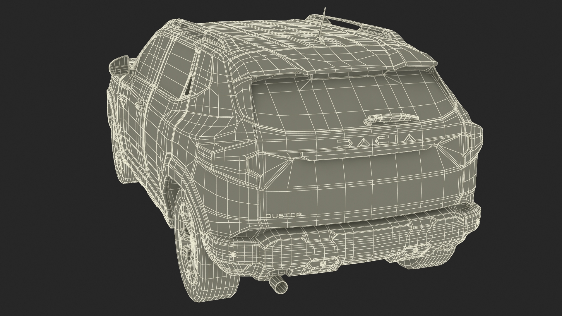 3D Dacia Duster 2024 Crossover Simplified Gray model