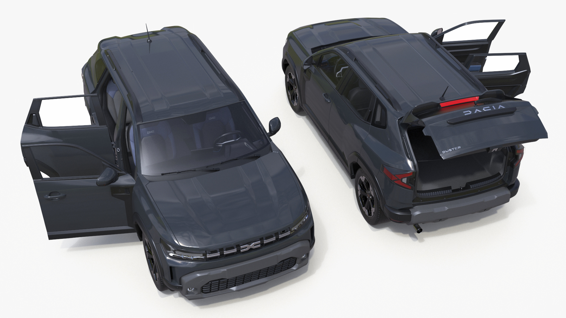 3D Dacia Duster 2024 Crossover Simplified Gray model