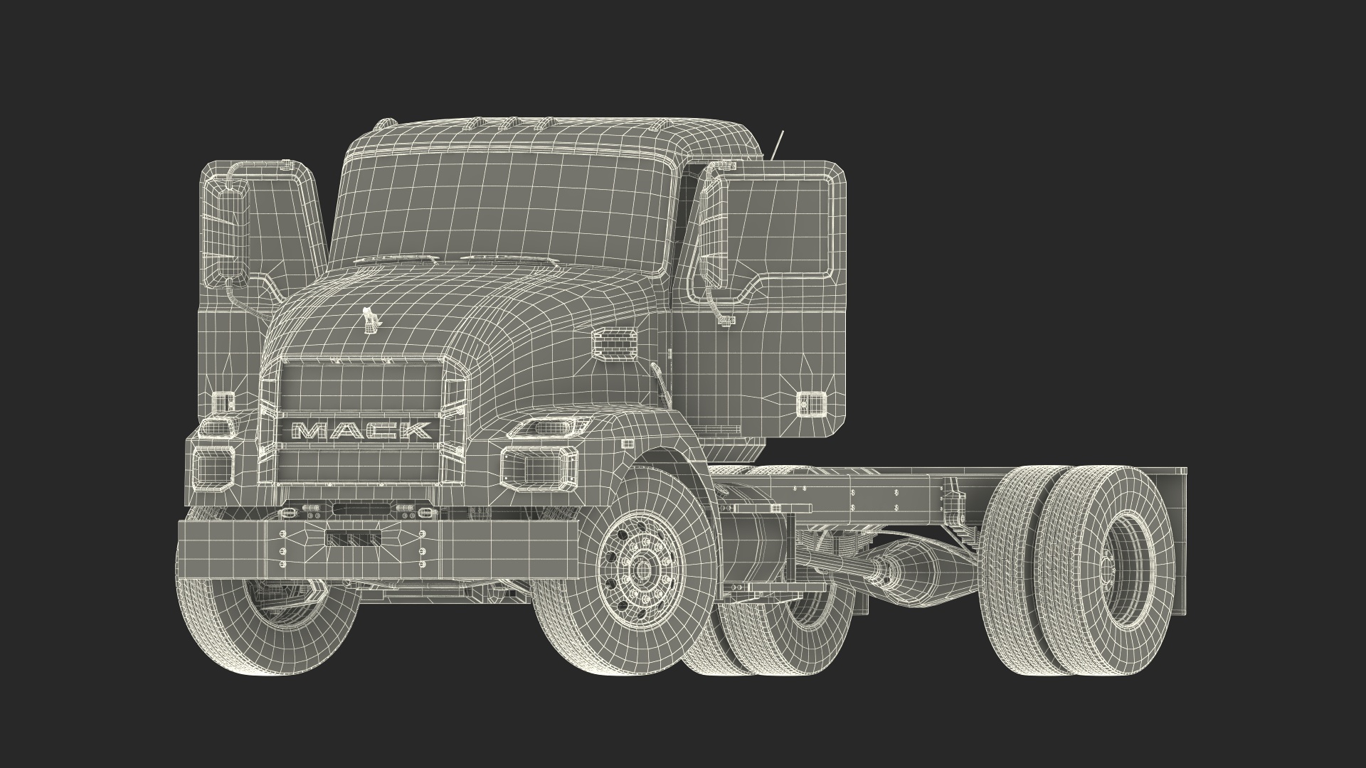 3D Mack MD6 Medium-Duty Truck Rigged model