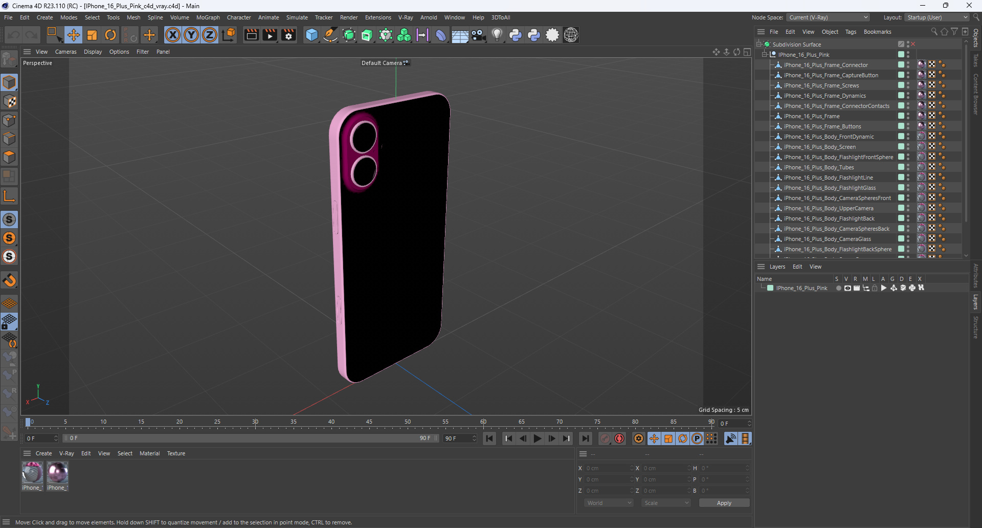 IPhone 16 Plus Pink 3D model