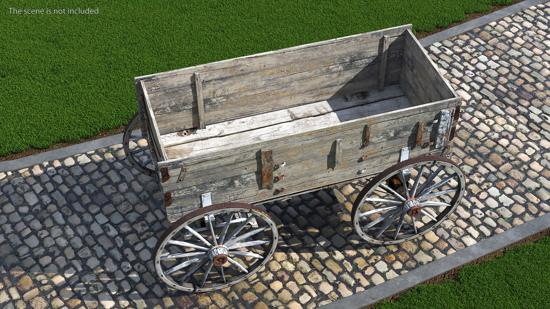 3D model Antique Wooden Wagon