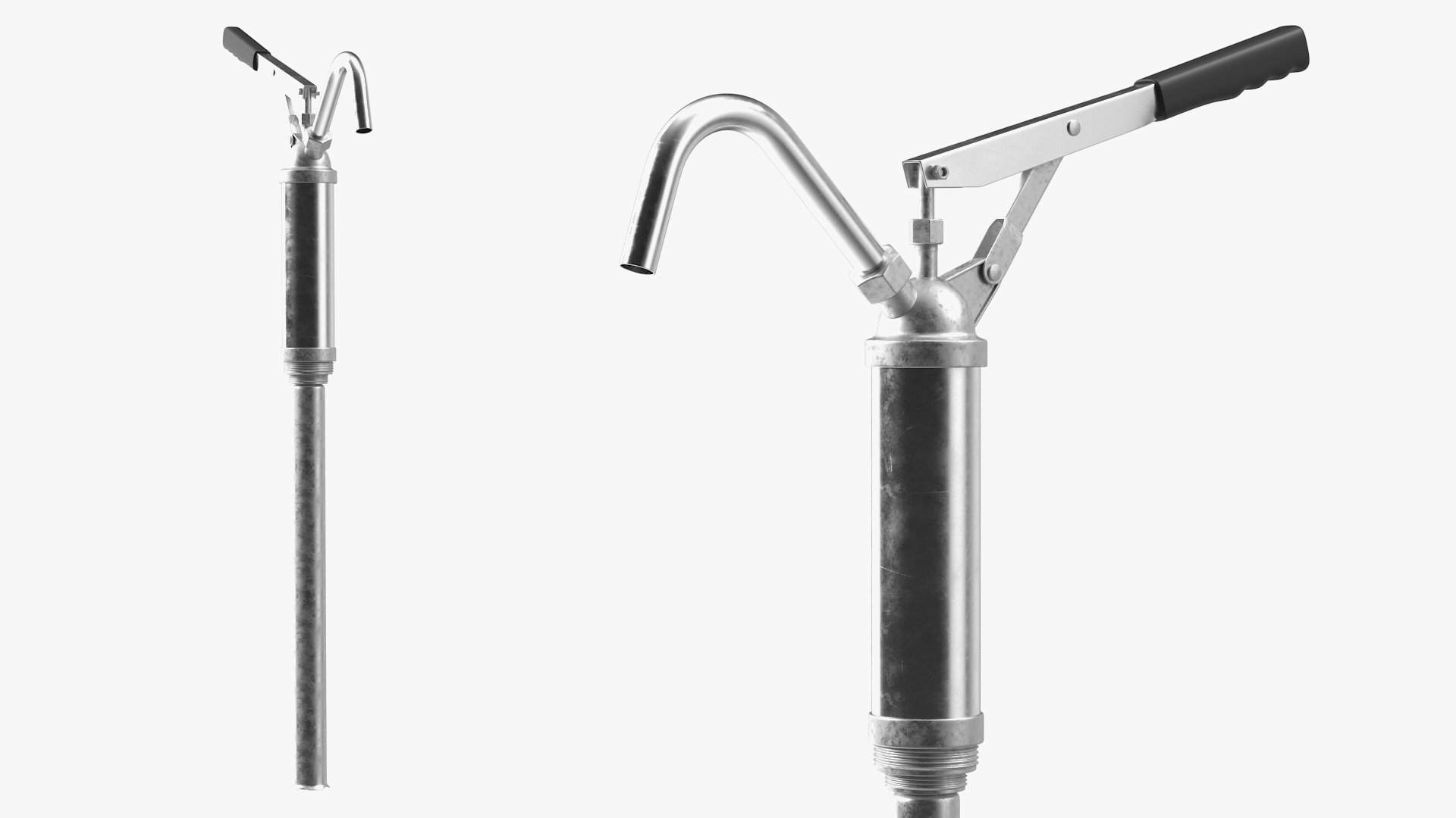 Lever Barrel Drum Hand Pump Rigged 3D model