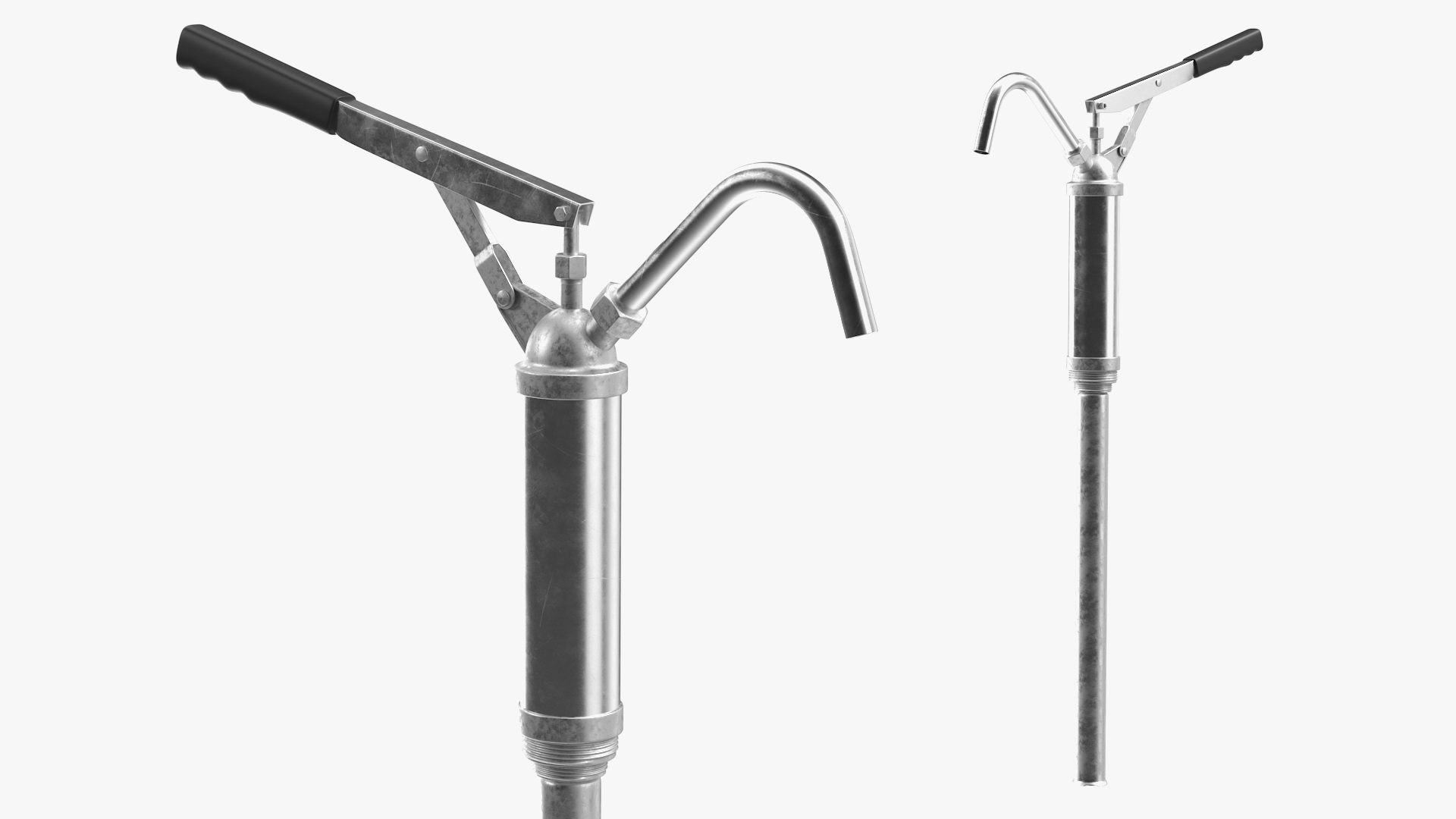 Lever Barrel Drum Hand Pump Rigged 3D model