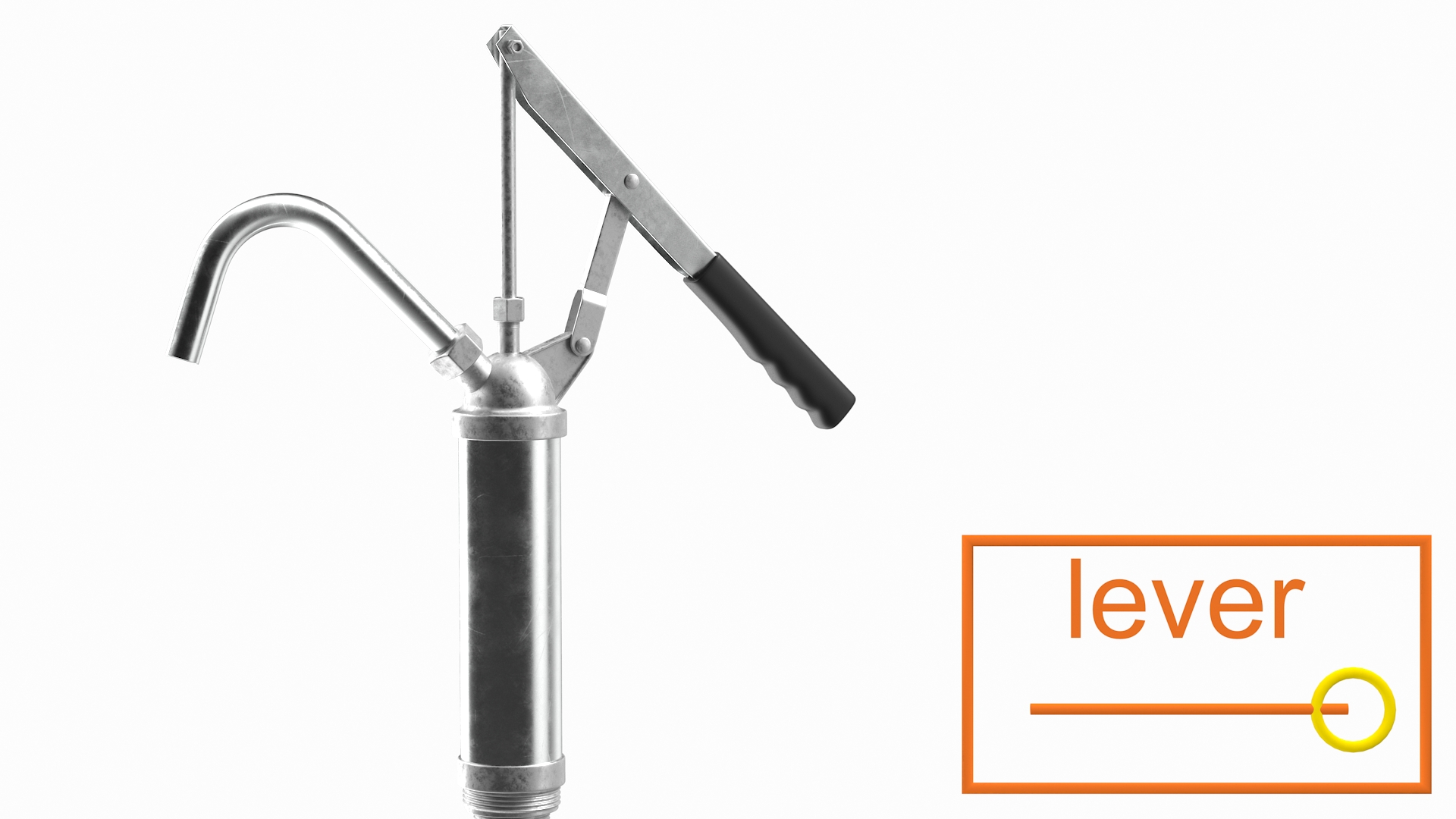 Lever Barrel Drum Hand Pump Rigged 3D model