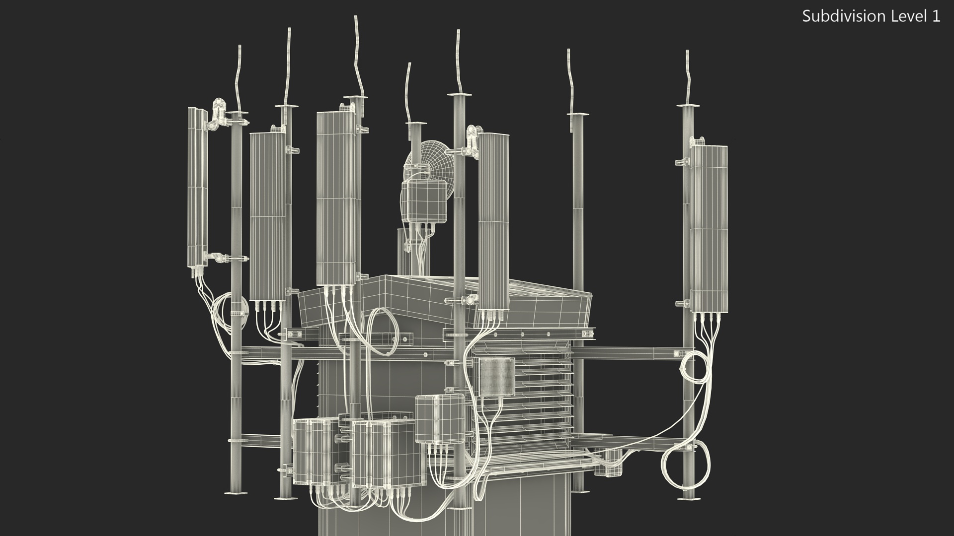 Rooftop Cellular Tower Transmitter 3D model