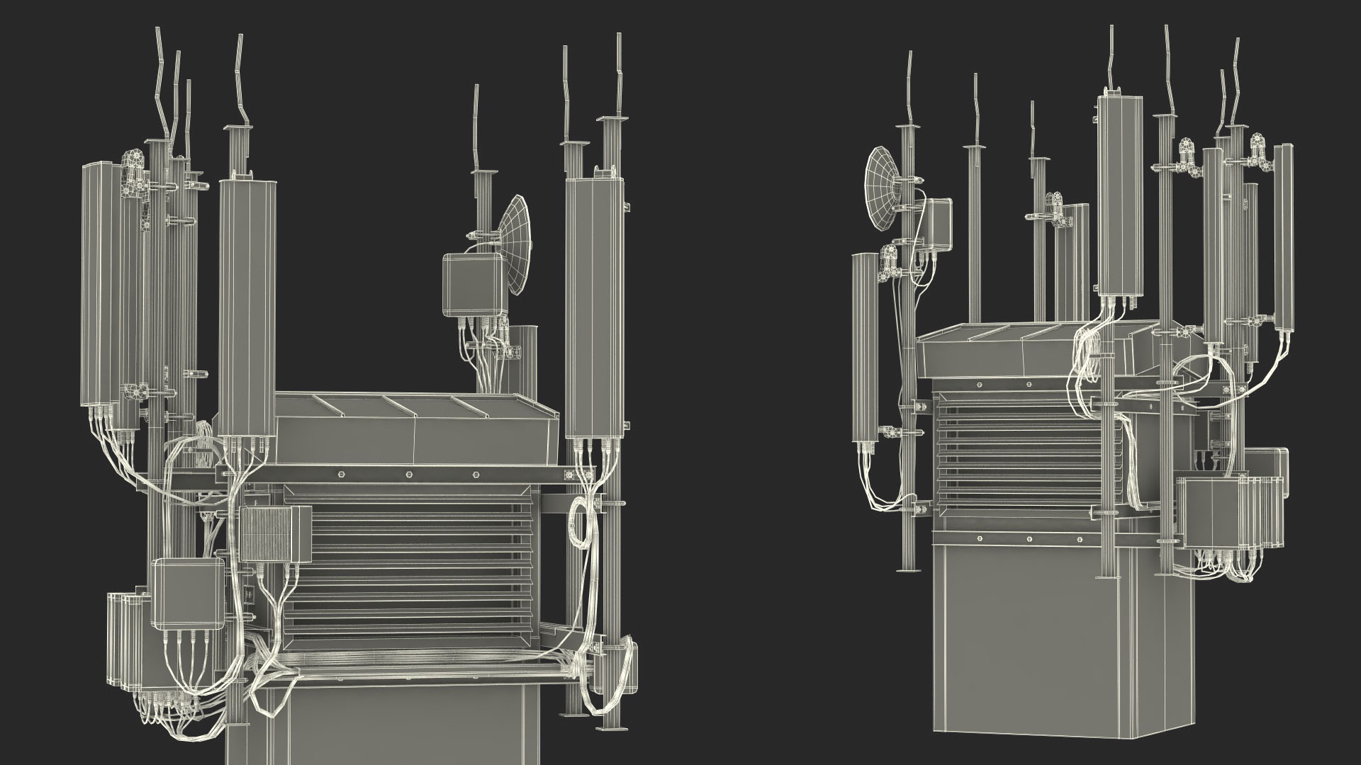 Rooftop Cellular Tower Transmitter 3D model