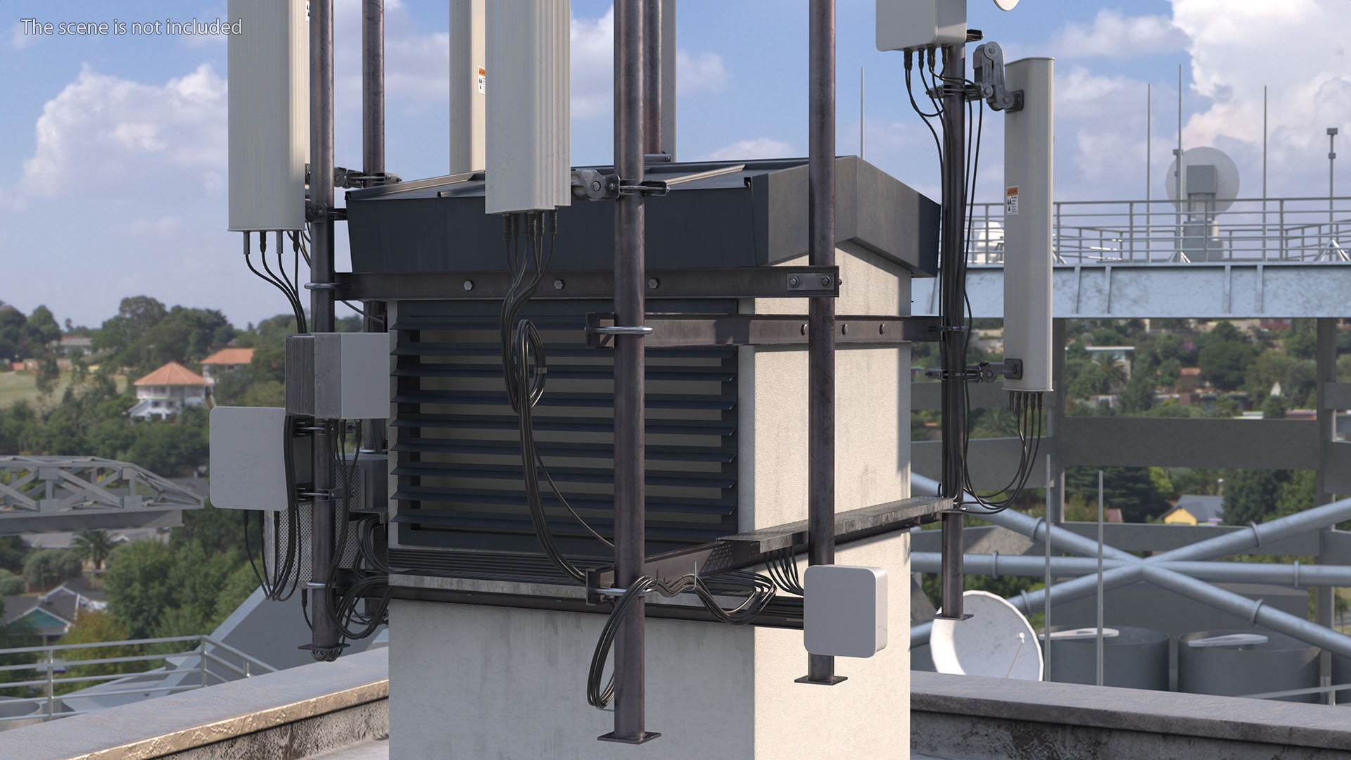 Rooftop Cellular Tower Transmitter 3D model