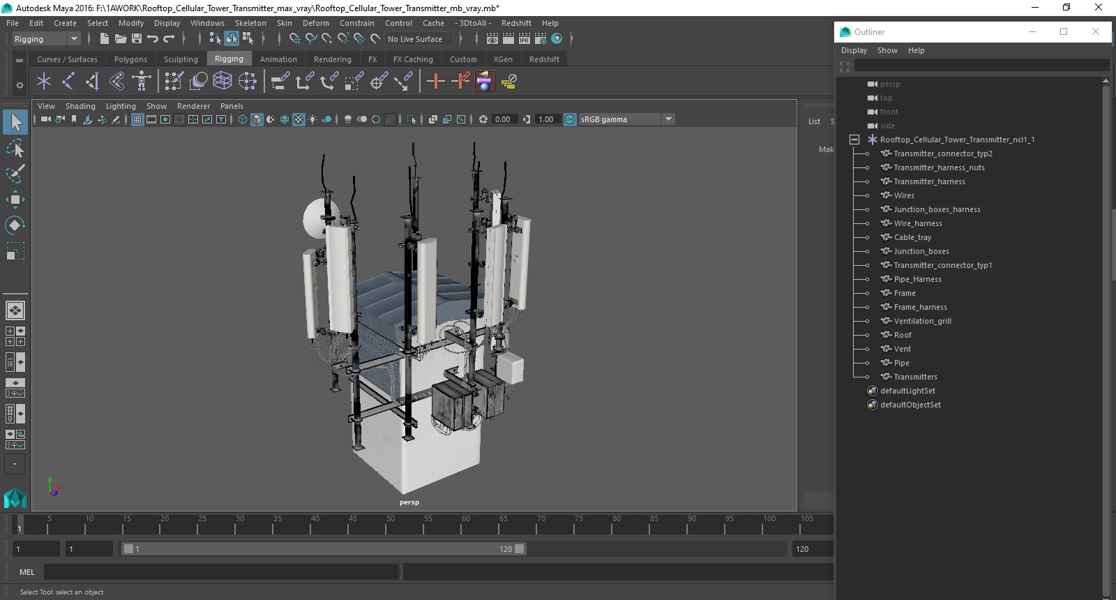 Rooftop Cellular Tower Transmitter 3D model