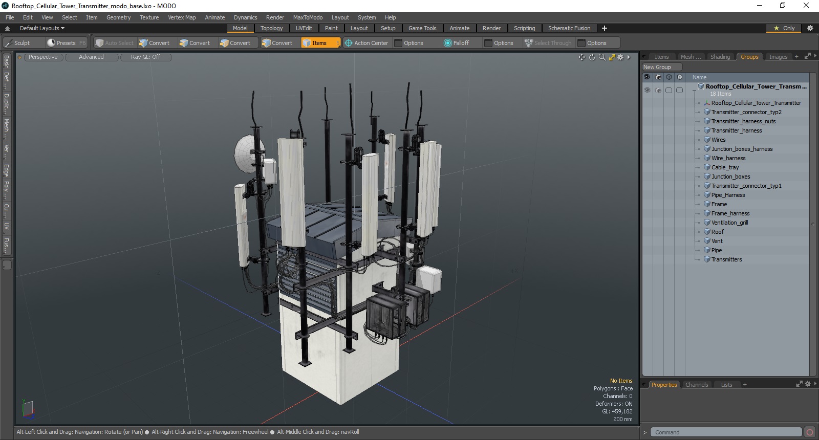 Rooftop Cellular Tower Transmitter 3D model