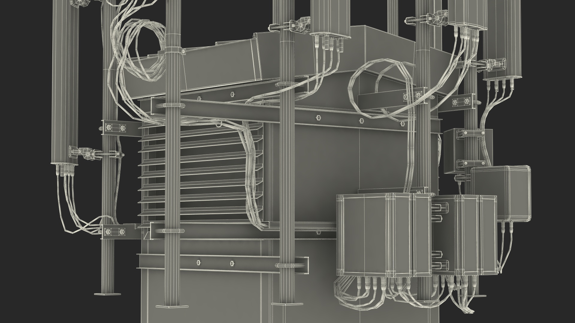 Rooftop Cellular Tower Transmitter 3D model