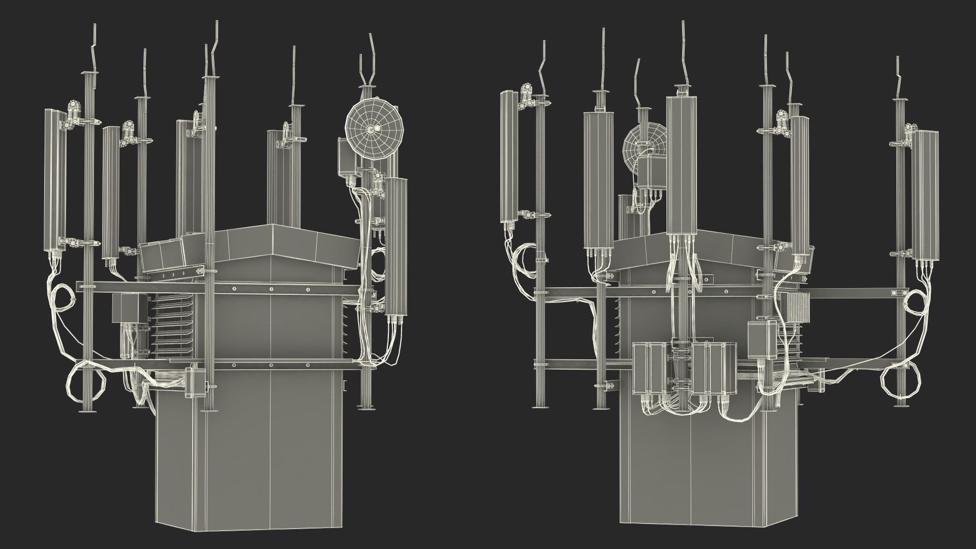 Rooftop Cellular Tower Transmitter 3D model