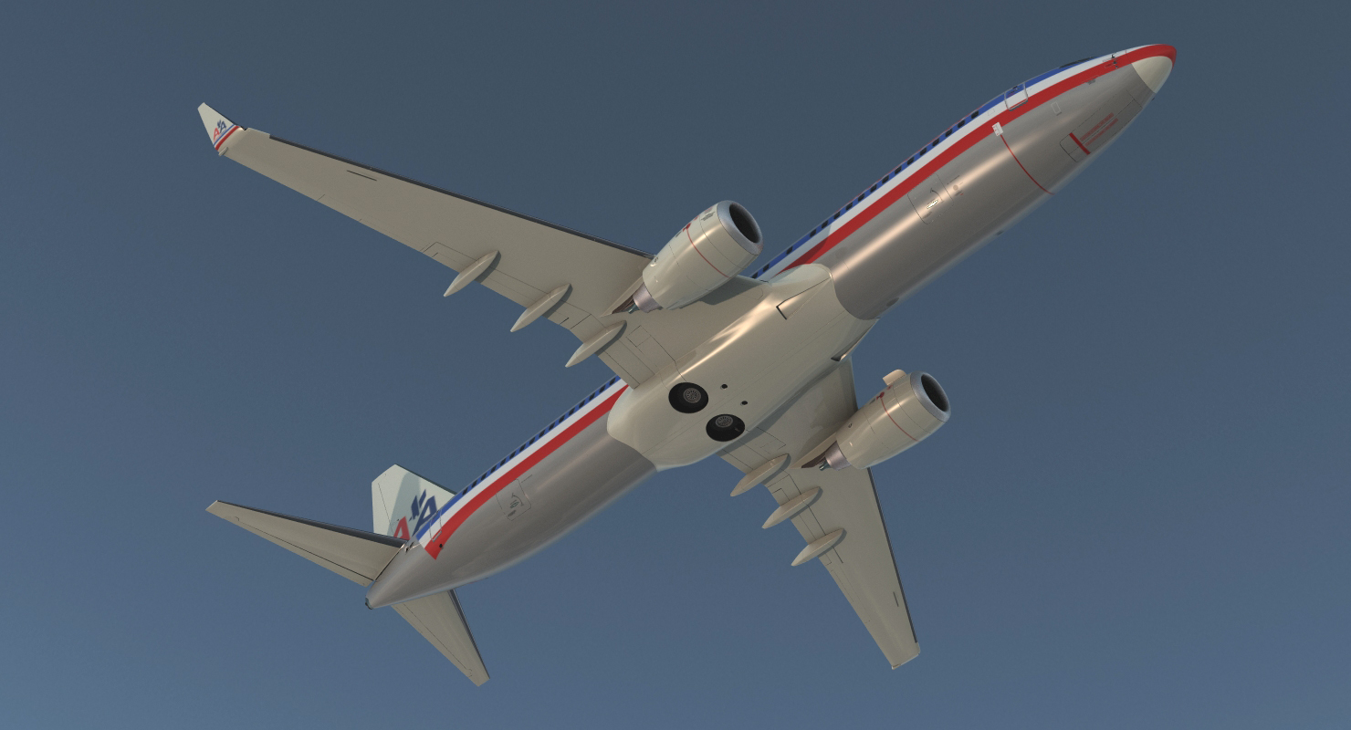 Boeing 737 800 American Airlines Rigged 3D model