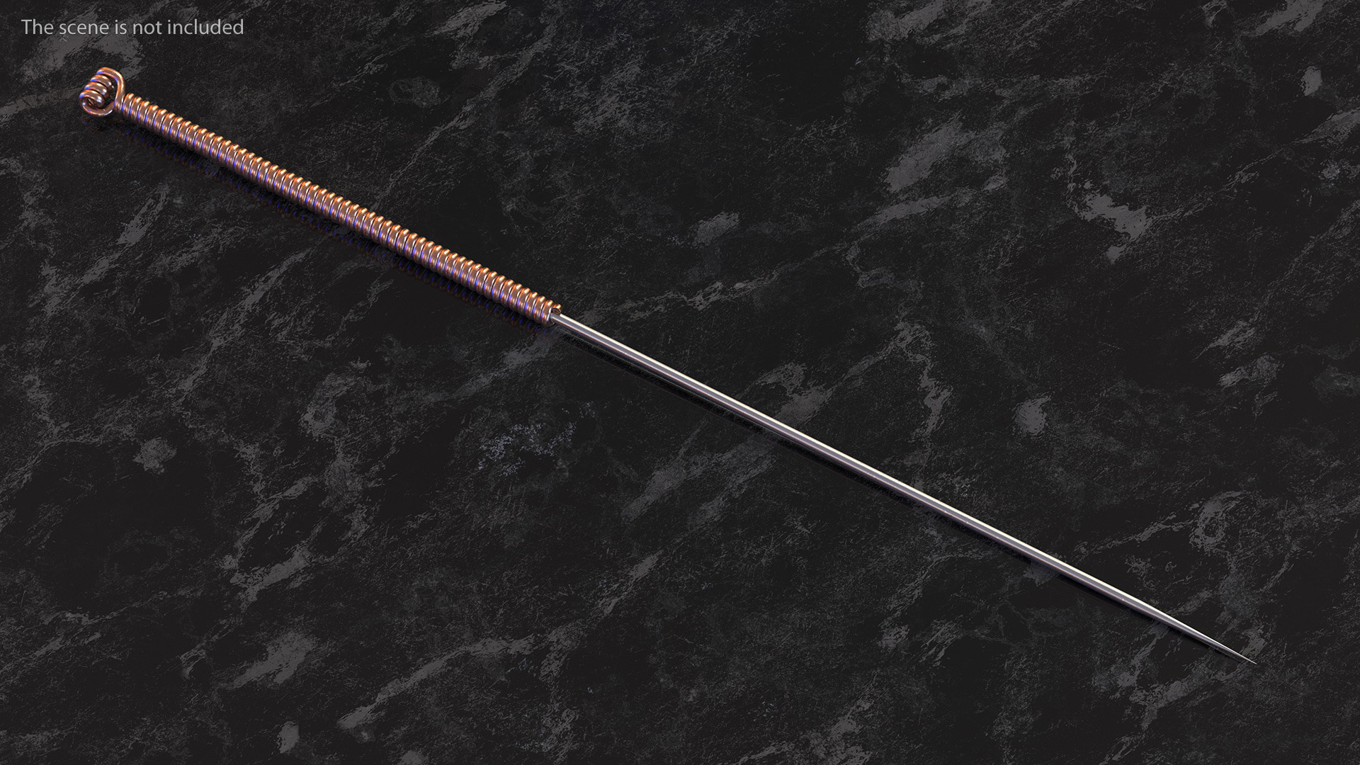 3D model Middle Acupuncture Needle Gold